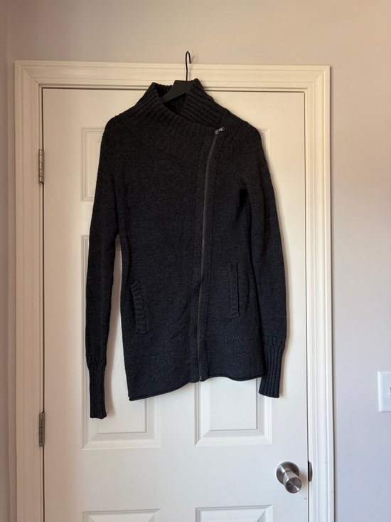 Athleta Jackets & Blazers - Athleta Dark Grey Zip Wool Jacket